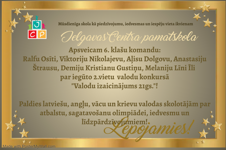 Valodu konkurss 6.klasēm "Valodu izaicinājums 21.gs."