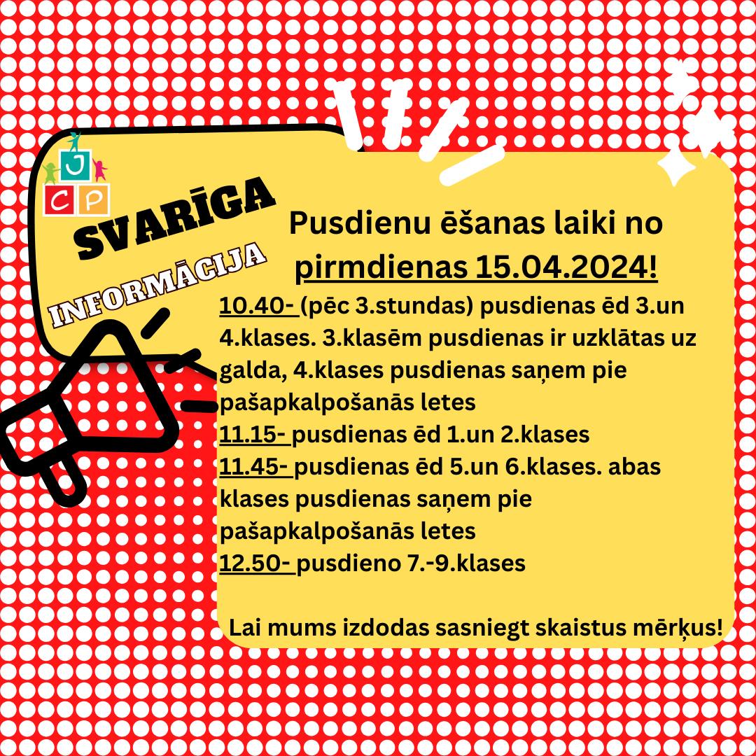 Mainīti ēšanas laiki!
