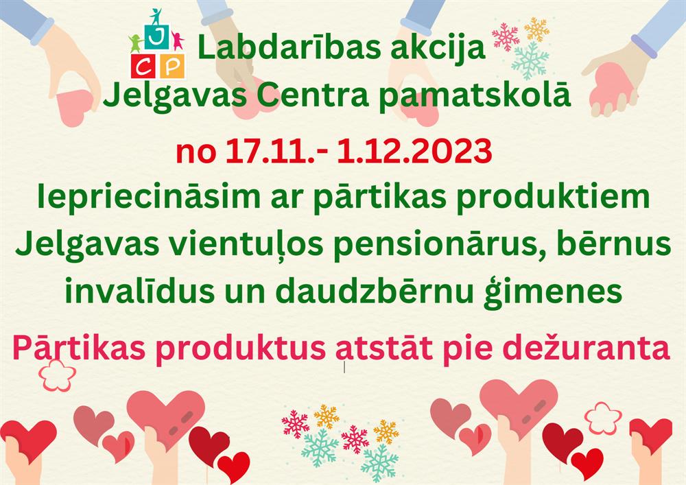 Labdarība Jelgavas Centra pamatskolā