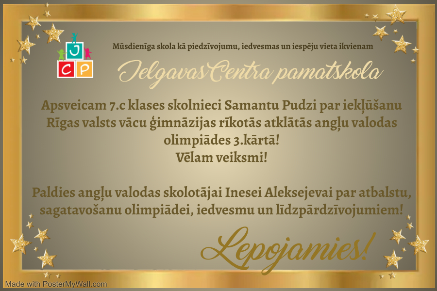 Lepojamies ar rezultātiem angļu valodas olimpiādē.