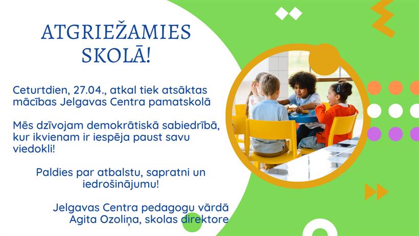 27.04. skolā tiek atsāktas mācības