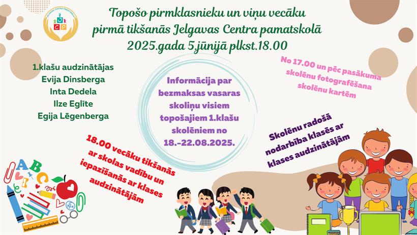 Tikšanās skolā ar topošajiem pirmklasniekiem un viņu vecākiem